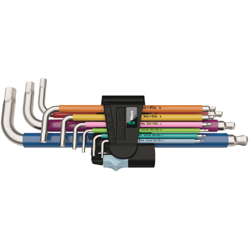 3950/9 Hex-Plus Multicolour Stainless 1 L-Key Set, 9 Pcs., Metric Rideout Tool & Machine Inc.