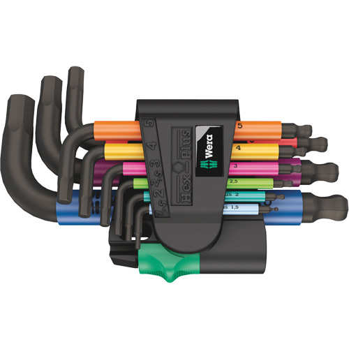Jeu de cl&eacute;s coud&eacute;es multicolores 950/9 Hex-Plus , 9 mcx, M&eacute;trique Rideout Tool & Machine Inc.