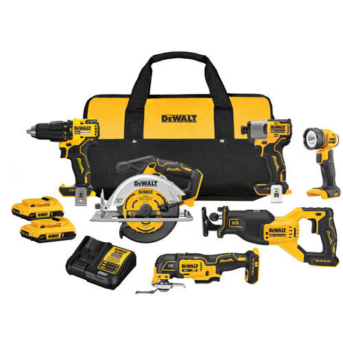 Ensemble de six outils &agrave; moteur sans balai V20, Lithium-ion, 20 V Rideout Tool & Machine Inc.