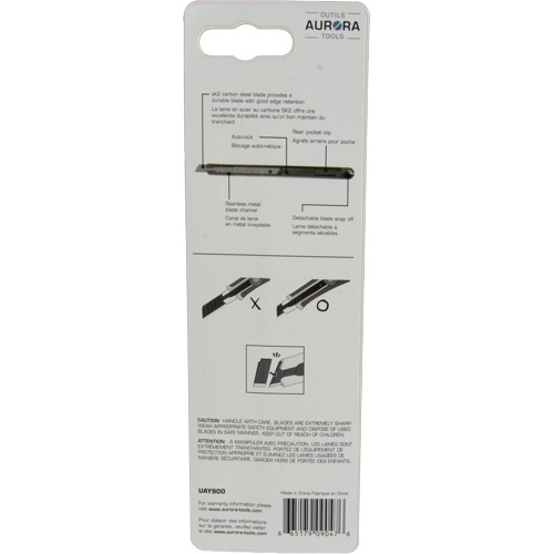 9mm Standard-Duty Knife, Stainless Steel, Plastic Handle Rideout Tool & Machine Inc.