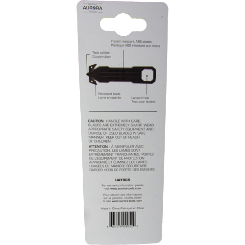 Couteau de s&eacute;curit&eacute; jetable , Acier inoxydable, Prise en Plastique Rideout Tool & Machine Inc.