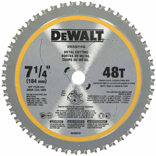 Lame de scie circulaire, 7-1/4", 48 dents, Pour M&eacute;tal Rideout Tool & Machine Inc.