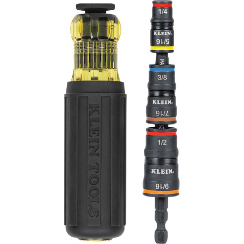 Jeu de douilles &agrave; chocs r&eacute;versibles 7 en 1 avec poign&eacute;e, Prise 1/2"/5/16"/1/4"/7/16"/9/16"/3/8', 7 mr Rideout Tool & Machine Inc.