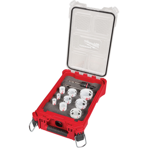 Ensemble de scies-cloches bim&eacute;tallique QUICK LOK HOLE DOZER avec organisateur compact PACKOUT, 12 morcea Rideout Tool & Machine Inc.