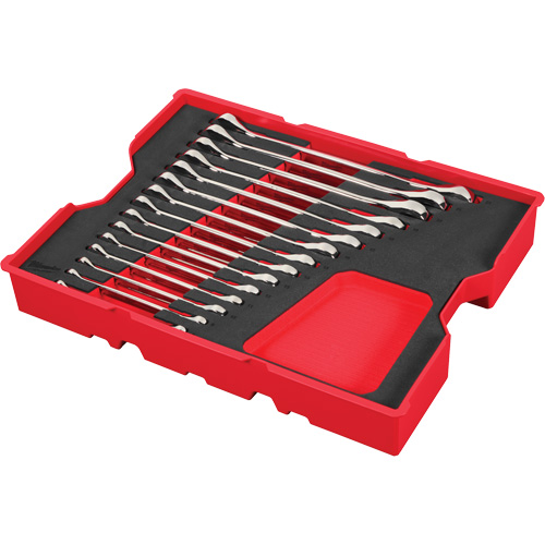Jeu de cl&eacute;s avec plateau pour tiroirs PACKOUT, Combinaison &agrave; cliquet, 15 morceaux, M&eacute;trique Rideout Tool & Machine Inc.