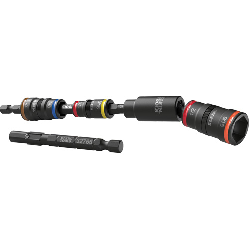 Jeu de douilles r&eacute;versibles &agrave; impact avec adaptateur pivotant, Hexagonale, Prise 1/4", 6 mr Rideout Tool & Machine Inc.