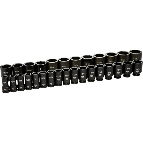 Jeu de douilles SAE &agrave; 6 pans, 29 Mcx, Chocs, Prise de 3/4", Profond Rideout Tool & Machine Inc.