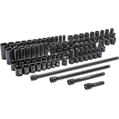 6 Point SAE/Metric Master Socket Set, 80 Pcs, Impact, 3/8" Drive Size, Deep Rideout Tool & Machine Inc.