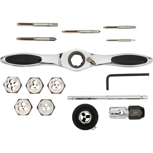 Jeu de tarauds et fili&egrave;res &agrave; cliquet m&eacute;triques, 15 Morcea Rideout Tool & Machine Inc.