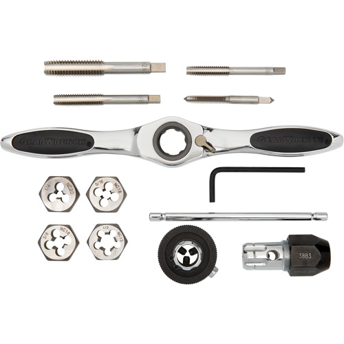 Jeu de tarauds et fili&egrave;res SAE &agrave; cliquet, 13 Morcea Rideout Tool & Machine Inc.