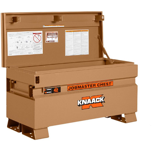 Model 42 Jobsite Chest with Padlock, 42" x 19" x 23-3/8", Steel, Tan Rideout Tool & Machine Inc.