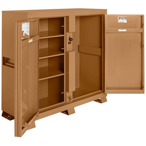 Model 111 Jobsite Cabinet with Padlock, Steel, 47.5 Cubic Feet, Tan Rideout Tool & Machine Inc.