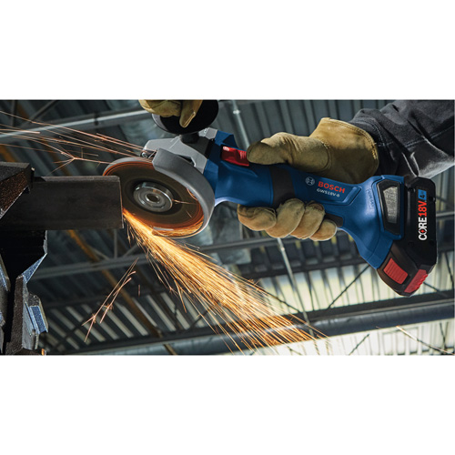 Rectifieuse angulaire sans balais avec interrupteur coulissant, Roue de 4-1/2", 18 V Rideout Tool & Machine Inc.