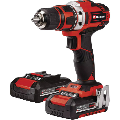 Cordless Drill/Driver Kit, Lithium-Ion, 18 V, 1/2" Chuck, 354 in-lbs Torque Rideout Tool & Machine Inc.