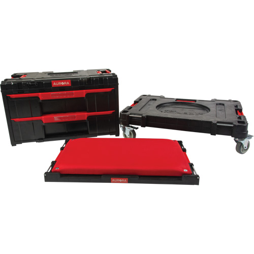 Ensemble de coffres &agrave; outils Arx de 3 morceaux avec socle &agrave; roulettes pivotantes, 23-1/10" x 15" x 13-2/5', Noir Rideout Tool & Machine Inc.