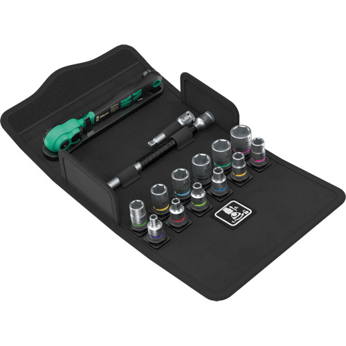SA 13 Zyklop Comfort Ratchet Set with Reversing Lever, 15 Pcs, 1/4" Drive Size Rideout Tool & Machine Inc.