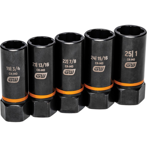 Bolt Biter Extraction Socket Set, 5 Pcs, Impact, 1/2" Drive Size, Deep Rideout Tool & Machine Inc.