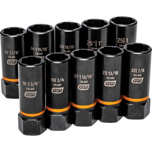 Bolt Biter Extraction Socket Set, 10 Pcs, Impact, 1/2" Drive Size, Deep Rideout Tool & Machine Inc.