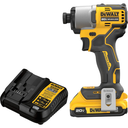 Ensemble de tournevis &agrave; chocs sans fil et sans balai, 1/4", 1700 lb-po Couple max., 20 V, Lithium-ion Rideout Tool & Machine Inc.