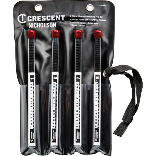 4-Piece Thread Restoring File Set, Square, 9" Rideout Tool & Machine Inc.