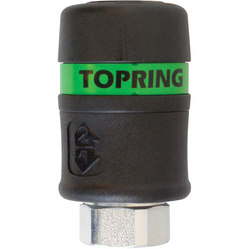 TOPQUIK Ultraflo 7.8 mm Quick Coupler, Polyester Composite, 3/8", Female NPT, 174 PSI Rideout Tool & Machine Inc.