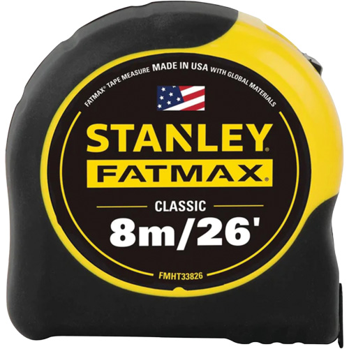 Ruban &agrave; mesurer FATMAX, 1-1/4" x 26'/8 m, Marques de goujon Imp&eacute;rial & m&eacute;trique Rideout Tool & Machine Inc.