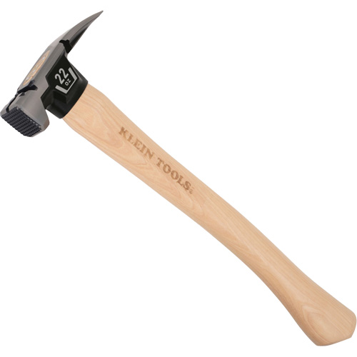 Milled Face Straight Claw Hammer, 22 oz., Wood Handle, 16-1/10" L Rideout Tool & Machine Inc.