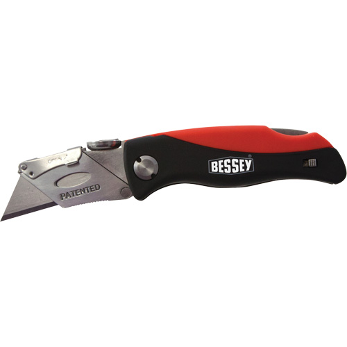 Folding Utility Knife, 2-3/8" Blade, Plastic/Cushion Handle Rideout Tool & Machine Inc.