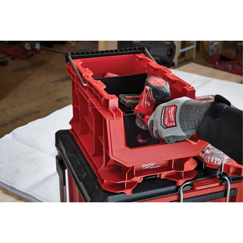 Bac compact PACKOUT, 15-1/2" x 9-1/2" x 8-3/4", Noir/Rouge Rideout Tool & Machine Inc.