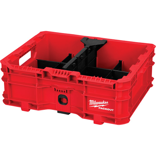 PACKOUT Low-Profile Crate, 15" x 18-5/8" x 6-5/8", Black/Red Rideout Tool & Machine Inc.