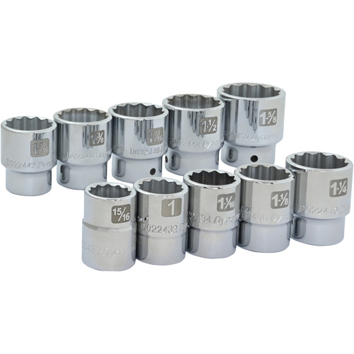 Jeu de douilles SAE &agrave; 12 pans, 10 Mcx, Prise de 3/4" Rideout Tool & Machine Inc.