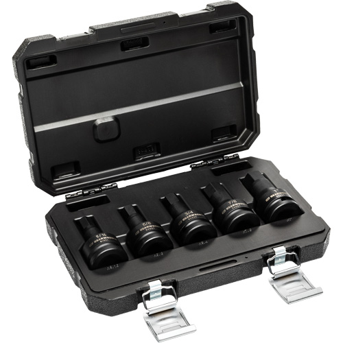 SAE Impact Bit Socket Set with Blow Mold Case, Hex, 3/4" Drive, 5 Pcs Rideout Tool & Machine Inc.