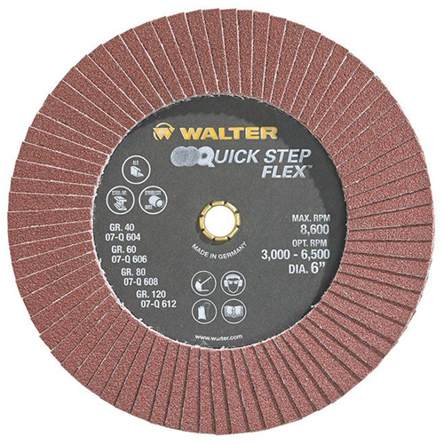 Disque &agrave; lamelles QUICK-STEP FLEX, 6" x Type 29, Grain 80, Oxyde d'aluminium Rideout Tool & Machine Inc.
