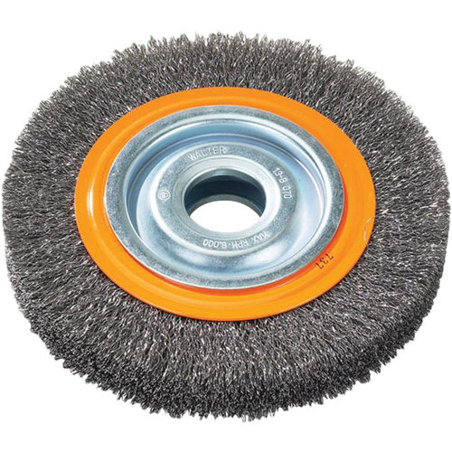 Brosse rotative, 7" dia., Fils 0,118", Arbre 1-1/4" Rideout Tool & Machine Inc.