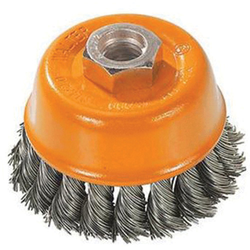 Knot-Twisted Wire Cup Brush, 3" Dia. x M10x1.25 Arbor Rideout Tool & Machine Inc.