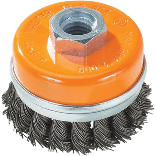 Knot-Twisted Wire Cup Brush, 5" Dia. x 5/8"-11 Arbor Rideout Tool & Machine Inc.