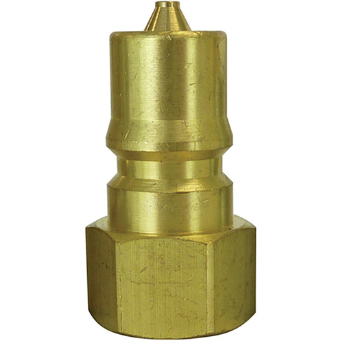 Hydraulic Quick Coupler Plug, 1/4" Dia., Brass Rideout Tool & Machine Inc.
