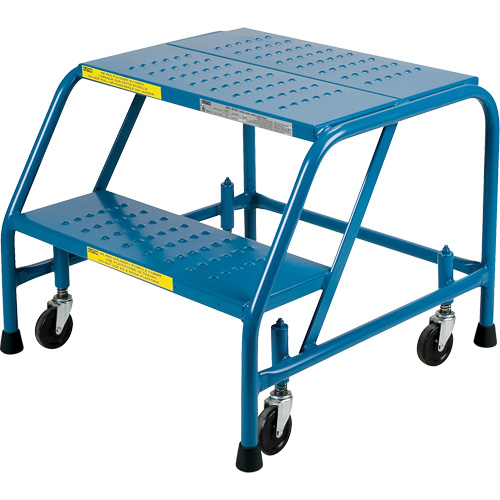 Rolling Step Ladder, 2 Steps, 18" Step Width, 19" Platform Height, Steel Rideout Tool & Machine Inc.