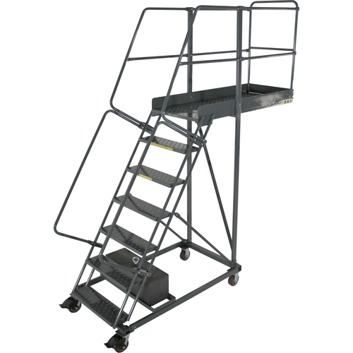 &eacute;chelles roulantes en porte-&agrave;-faux, Non renforc&eacute;, 6 marches, Profondeur de la plateforme 14", Hauteur de la plateforme 60" Rideout Tool & Machine Inc.