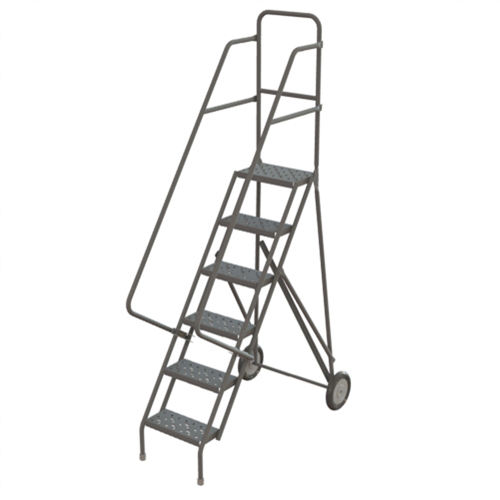 &eacute;chelles roulantes en acier, 6 marches, Largeur de la marche 16", Hauteur de la plateforme 60", Acier Rideout Tool & Machine Inc.