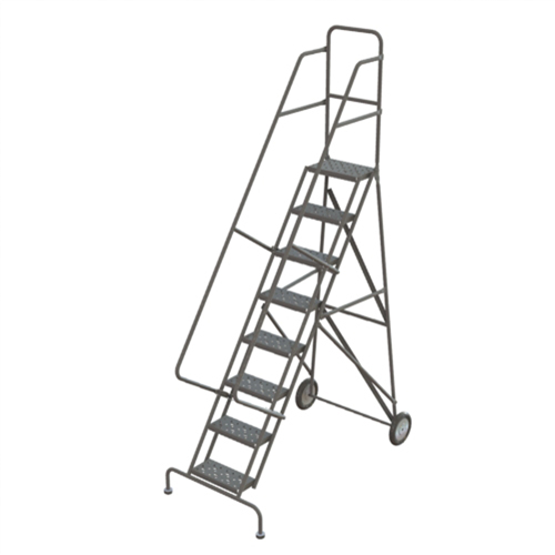 Rolling Ladder, 8 Steps, Serrated, 86" High Rideout Tool & Machine Inc.