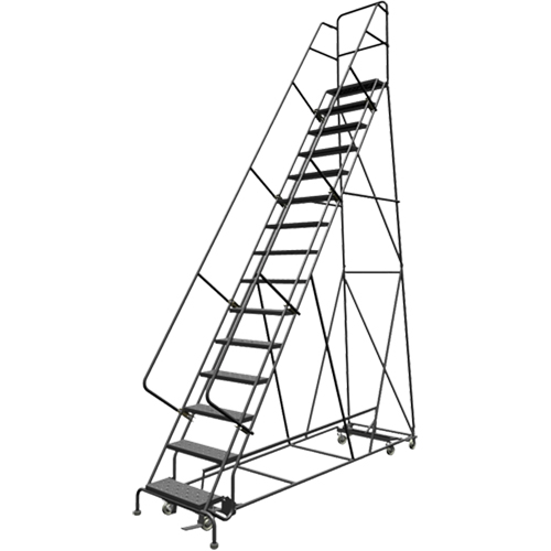 All Directional Rolling Ladder, 15 Steps, 24" Step Width, 150" Platform Height, Steel Rideout Tool & Machine Inc.