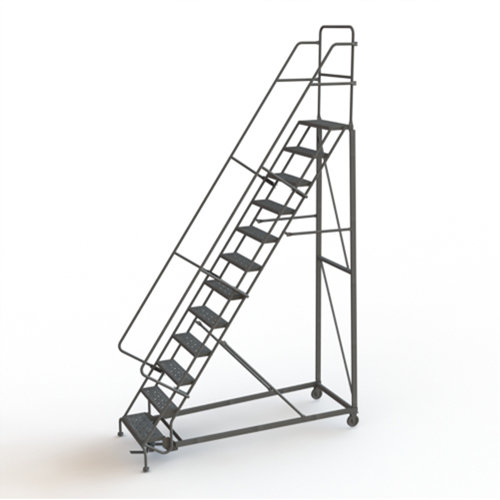 &eacute;chelles roulantes robustes, 12 marches, Largeur de la marche 24", Hauteur de la plateforme 120", Acier Rideout Tool & Machine Inc.