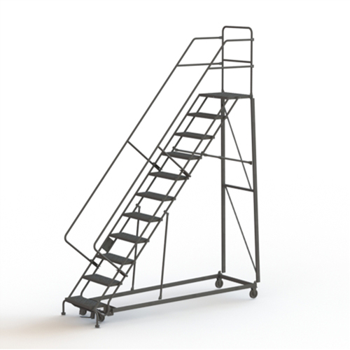 Heavy Duty Safety Slope Ladder, 11 Steps, Perforated, 50° Incline, 110" High Rideout Tool & Machine Inc.