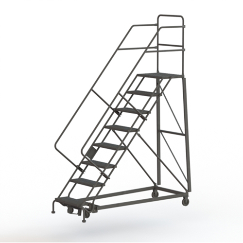 Heavy Duty Safety Slope Ladder, 8 Steps, Serrated, 50° Incline, 80" High Rideout Tool & Machine Inc.