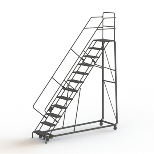 Heavy Duty Safety Slope Ladder, 12 Steps, Serrated, 50° Incline, 120" High Rideout Tool & Machine Inc.