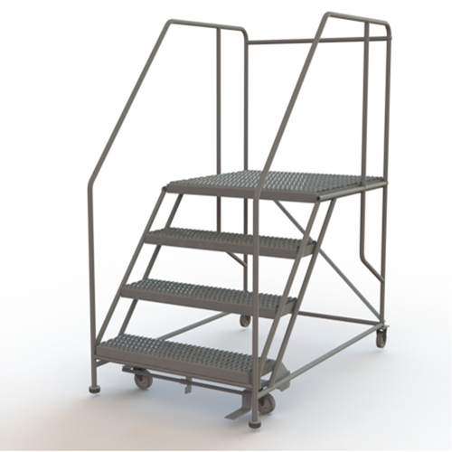 Mobile Work Platform, Steel, 4 Steps, 40" H, 36" D, 36" Step, Serrated Rideout Tool & Machine Inc.