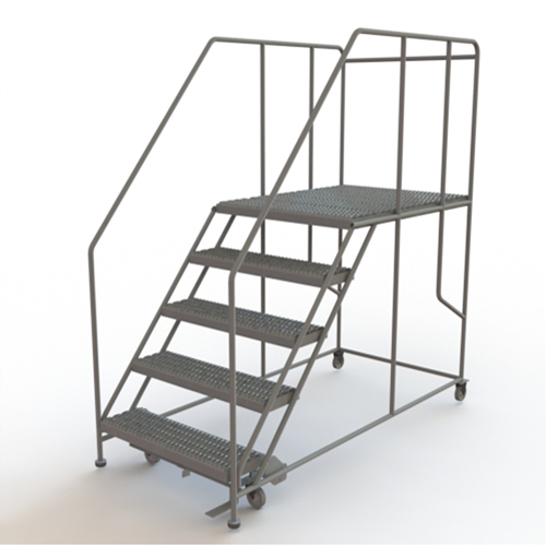 Plateforme de travail mobile, Acier, 5 Marches, 50" ha, 48" p, 36" Marche, Stri&eacute; Rideout Tool & Machine Inc.
