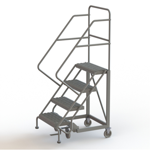 Safety Slope Rolling Ladder, 4 Steps, Serrated, 50° Incline, 40" High Rideout Tool & Machine Inc.