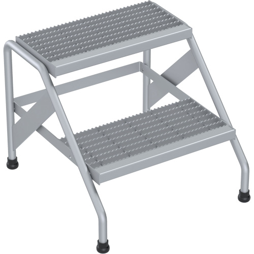 Aluminum Step Stand, 2 Step(s), 22-13/16" W x 24-9/16" L x 20" H, 500 lbs. Capacity Rideout Tool & Machine Inc.